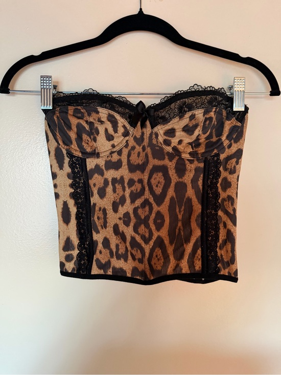 Other - Leopard Print Bustier Corset Top - Black & Tan